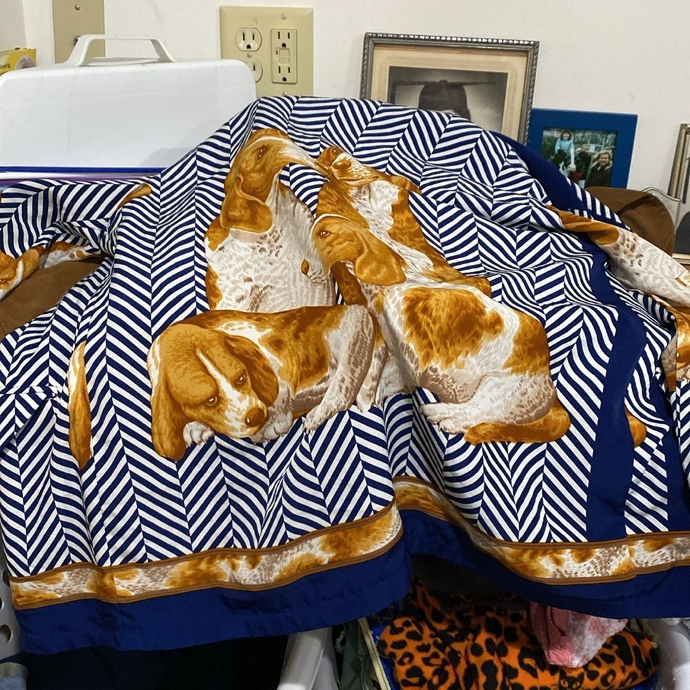 Blue white brown women’s blazer size extra large with front pockets and beagles - Picture 5 of 5